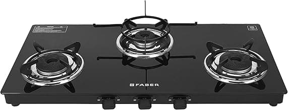 Faber Phoenix 3 Burner Cooktop - Black Glass Finish